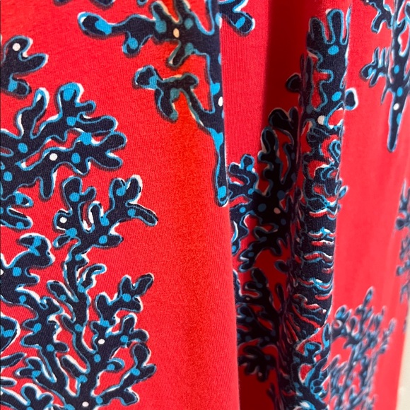 Lilly Pulitzer Jia Seashell Coral Print Stretch Jersey Dress M Medium Coastal - Picture 7 of 16